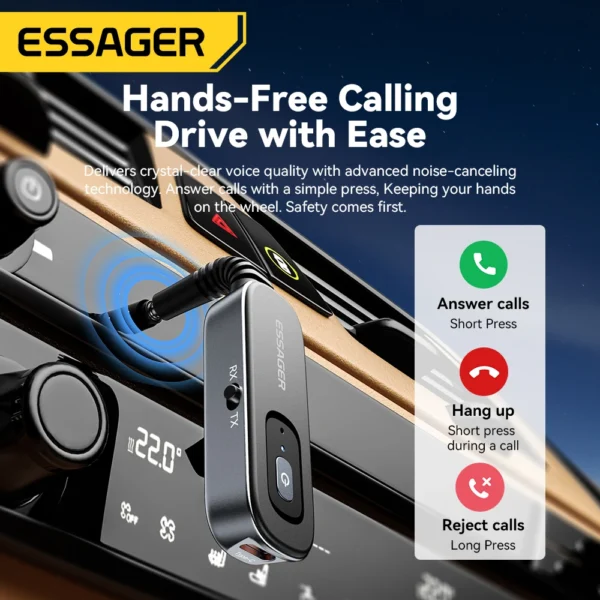 Essager Bluetooth 5.1 Transmitter & Receiver Stereo 3.5mm