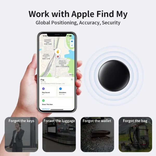kf-S7e74318b0f6341ab9a972dc4e66100211 GPS Tracker Bluetooth Works with Apple Find My APP with Silicone Shell Case