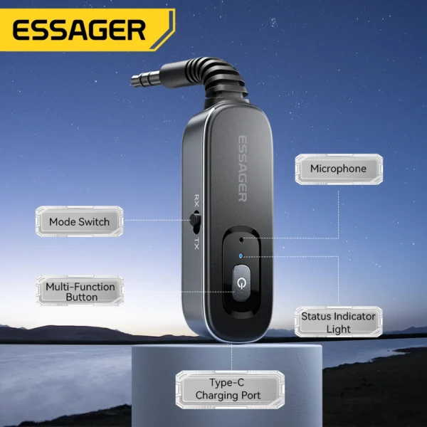 Essager Bluetooth 5.1 Transmitter & Receiver Stereo 3.5mm