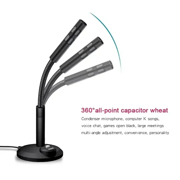 microphone-usb35mm-2 Microphone 3.5mm or USB Studio Stand Holder Black