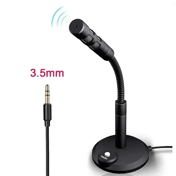 microphone-usb35mm-35mm Microphone 3.5mm or USB Studio Stand Holder Black