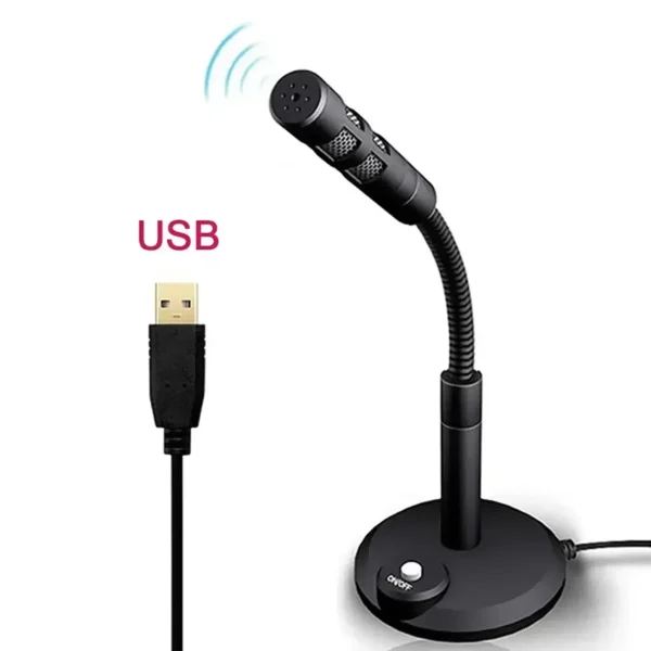 microphone-usb35mm-usb Microphone 3.5mm or USB Studio Stand Holder Black