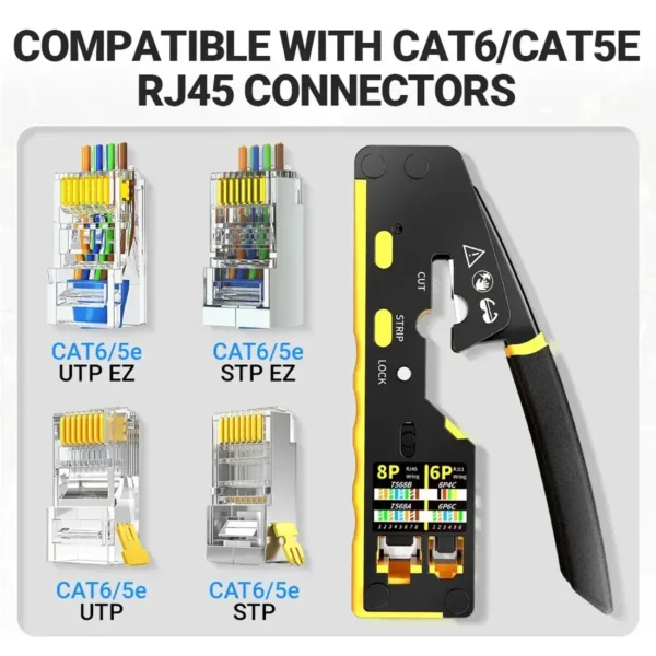 net-crimper-3 AMPCOM EZ-Type 3-in-1 RJ45 Network Tool Crimper / Cut / Strip