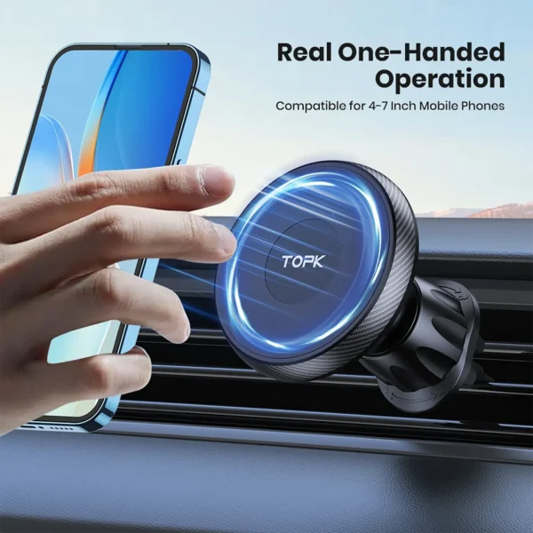 topk-airvent-5 TOPK Phone Holder Magnetic for Car Air Vent Outlet Black