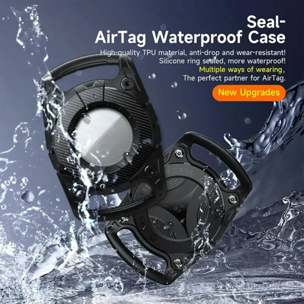 track-waterproofcase-1 AirTag IP67 Waterproof Protective Case for Pets Collar Black