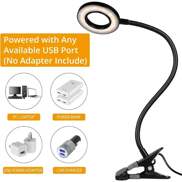 48-ledlamp-5 Flexible Clip on Desk Lamp 48 LEDs USB - Black
