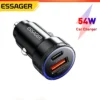 Essager Phone Fast Car Charger 54W QC 3.0 USB & USB C