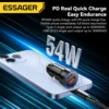 Essager Phone Fast Car Charger 54W QC 3.0 USB & USB C Black