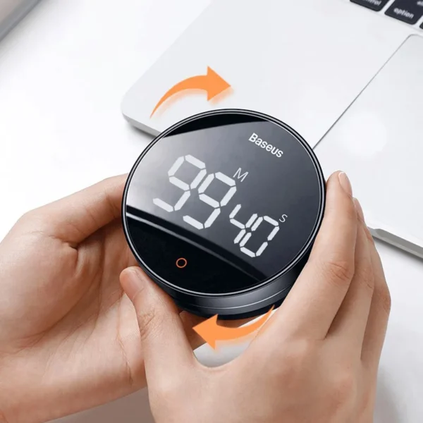 kf-S39dec613b18f44cc8f2149ed2e9449291 Baseus Magnetic Digital Kitchen Timer Manual Countdown Alarm Clock - Black