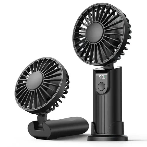 topk-portablefan-main TOPK 5000mAh Mini Portable Fan USB Rechargeable Hand Held Fan 3 Speeds - Black