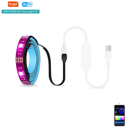 tuya-ledstrip-main Tuya Led Strip 5m Wifi RGB 5050 5V USB For TV Backlighting or Computer Screens and More