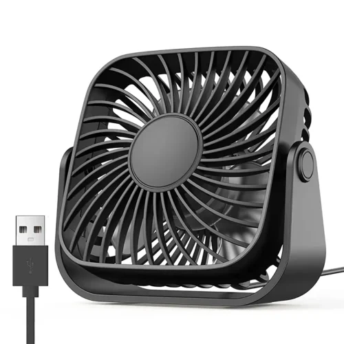 topk-fanusb-main TOPK 4inch USB Mini Portable Fan 3 Speeds Quiet Desk Table - Black