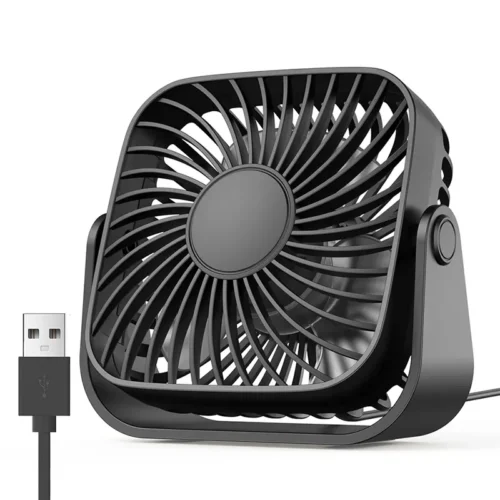topkfanusb TOPK 4inch USB Mini Portable Fan 3 Speeds Quiet Desk Table