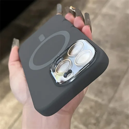 iphone-siliconecase-darkgrey iPhone Liquid Silicone MagSafe Shockproof Case