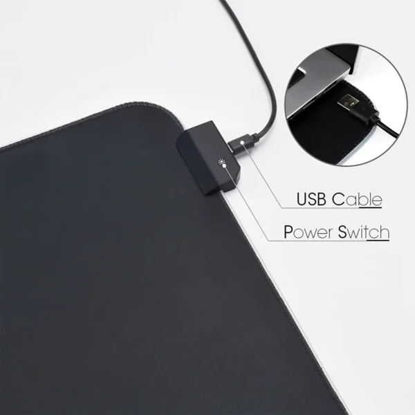 Computer Desk Mat LED RGB Light 80x30cm for Mouse & keyboard