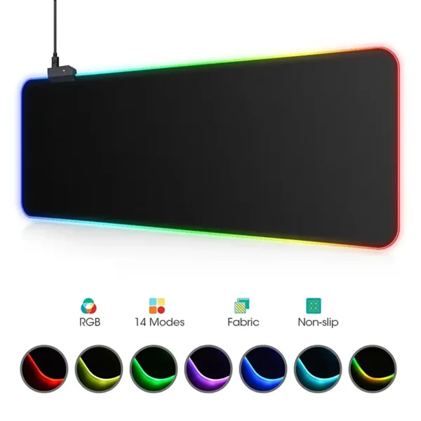 Computer Desk Mat LED RGB Light 80x30cm for Mouse & keyboard