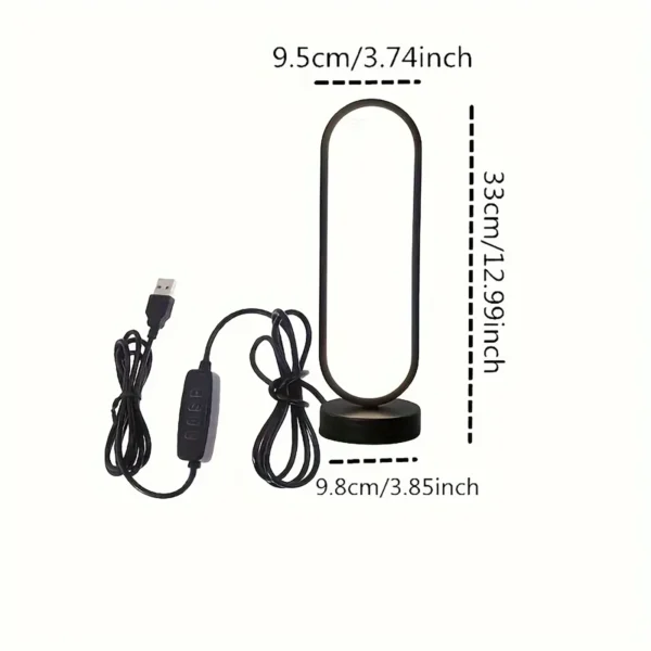 LED Night Light Table Ring Lamp Three-color Dimming - Black