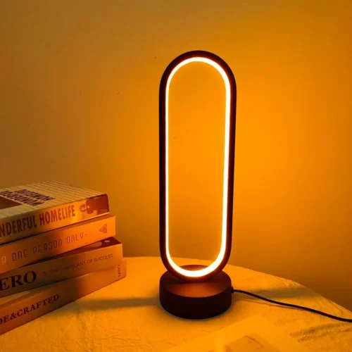 led-tablelight-main LED Night Light Table Ring Lamp Three-color Dimming - Black