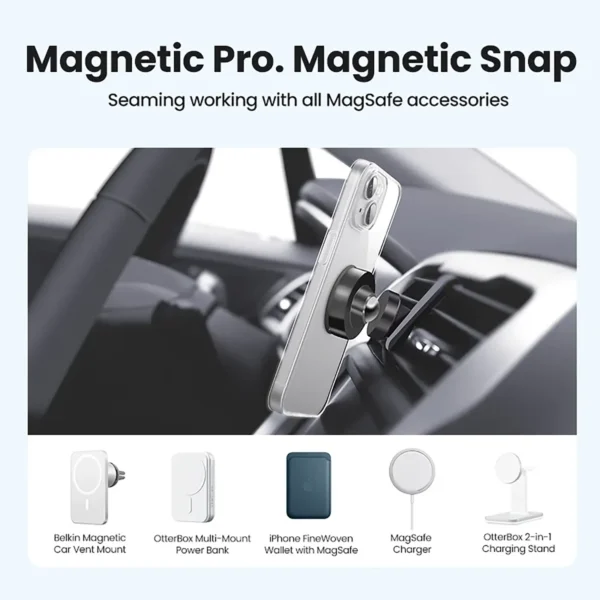 UGREEN Magnetic Metal Ring for MagSafe iPhone and Android Phones - Black