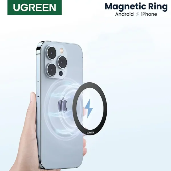UGREEN Magnetic Metal Ring for MagSafe iPhone and Android Phones - Black