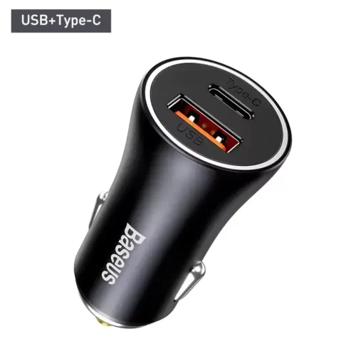 baseus60w Baseus 60W Metal USB Type C Car Charger Quick Charge SCP AFC QC 4.0 PD 27W
