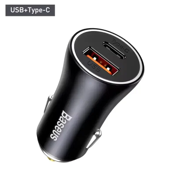 baseus60w Baseus 60W Metal USB Type C Car Charger Quick Charge SCP AFC QC 4.0 PD 27W