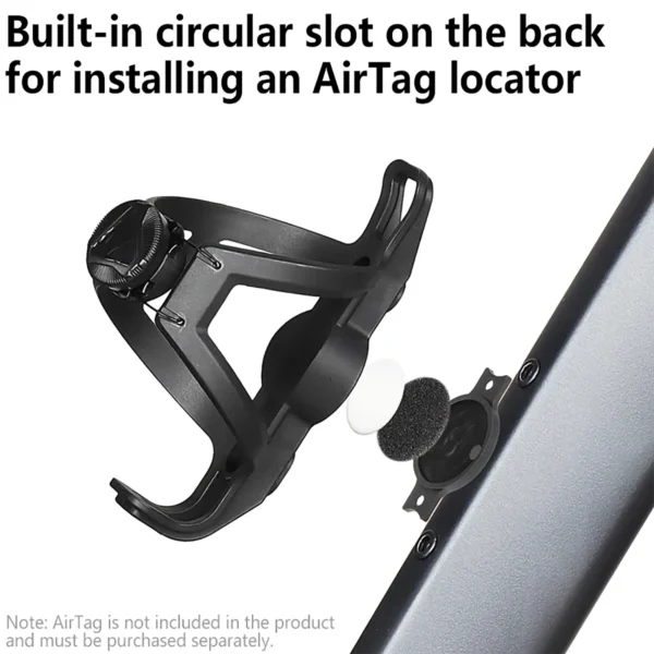 bike-waterbotletag-5 AirTag Bike Mount Hidden on Water Bottle Holder Universal MTB Road Bike Anti-Theft - Black