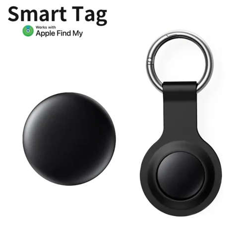 gps-iphonecover-main GPS Tracker Bluetooth Works with Apple Find My APP with Silicone Shell Case - Black