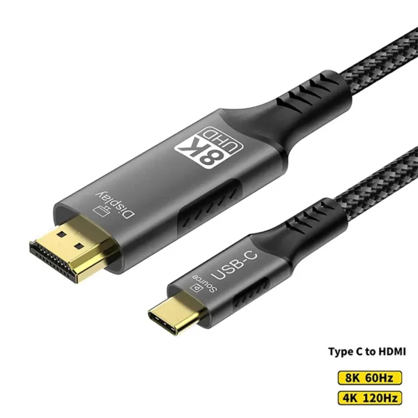 usbc-hdmi-main USB C to HDMI Cable 8K@60Hz 4K@120Hz Type C to HDMI-Compatible HDTV Cable for TV Laptop MacBook iPad