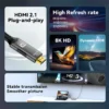 USB C to HDMI Cable 8K@60Hz 4K@120Hz Type C to HDMI-Compatible HDTV Cable for TV Laptop MacBook iPad