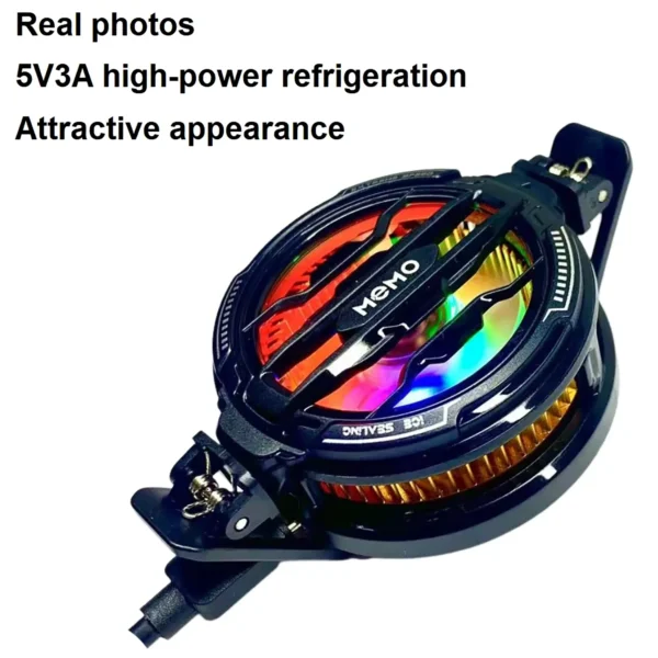 memocx7-1 MEMO CX07 NEW Magnetic Backclip 2 IN 1 Semiconductor Cooling Fan Radiator for iPhone Android PUBG