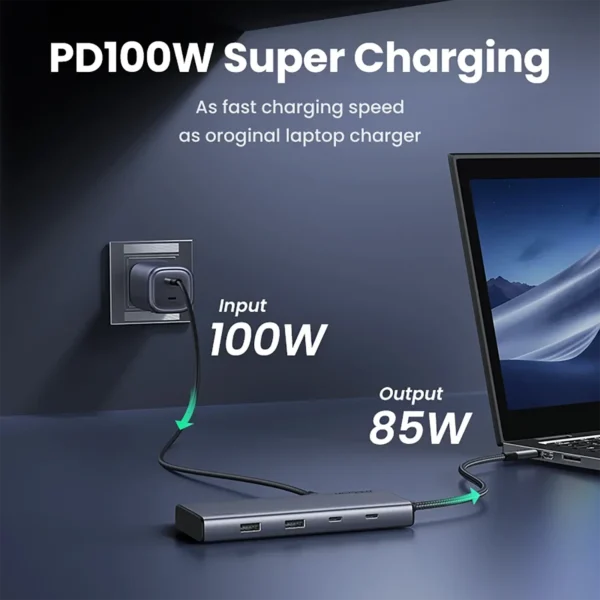 ugreen-hub13in1-4 UGREEN USB-C HUB 13-in-1 Triple Display 4K Dual HDMI DP 10Gbps USB3.2 PD100W RJ45 Docking Station