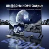 ventium-hub6in1-3 Vention 6-in-1 USB C 8K@30Hz HDMI HUB Smart Led Touch USB 3.0 RJ45 PD100W Docking Station for MacBook Desktop iPad Laptop