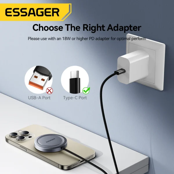 Essager 15W Magnetic Wireless Charger Qi2 Wireless Charger Fast Charging