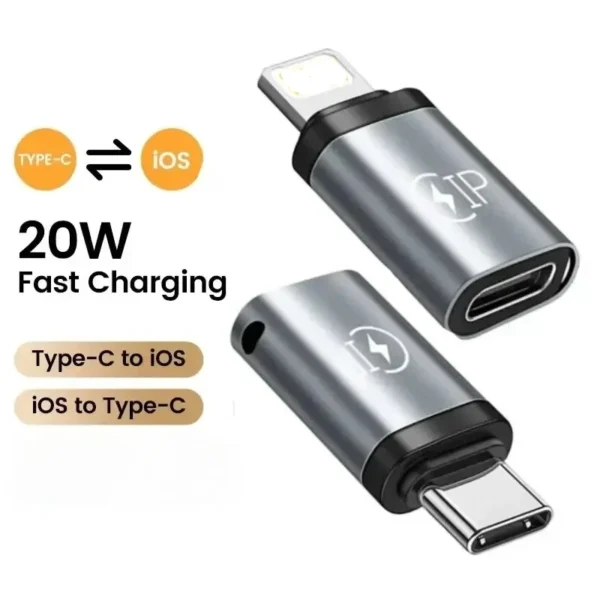 USB Cable Converter Lightning To USB C Adapter 20W for iPhone