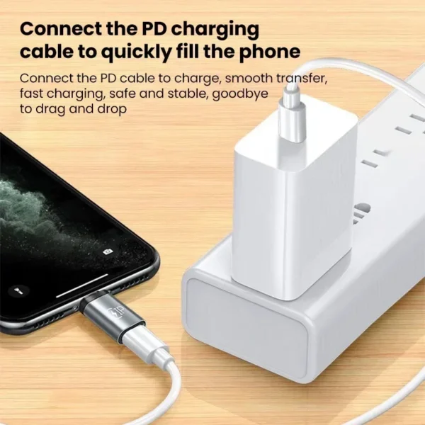 USB Cable Converter Lightning To USB C Adapter 20W for iPhone
