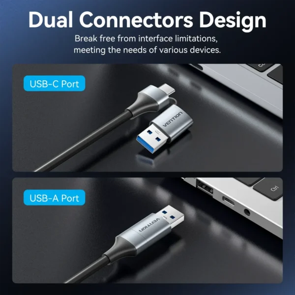 ventionrj45-2 Vention 2.5G USB A C Ethernet Adapter USB 3.0 Network Card 2500Mbps RJ45 Lan for MacBook iPad Laptop PC Windows