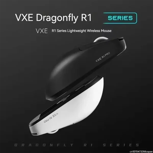 vxe-mouse-1 VXE Dragonfly R1 Wireless Mouse PAW3395 Sensor 2KHz FPS Game Office Mouse Intelligent Speed Low Delay - Black