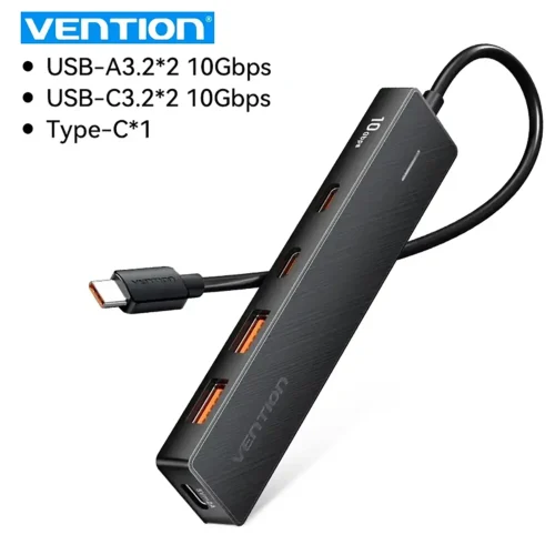 Vention USB 3.2 Gen2 HUB 5 Ports Splitter 10Gbps USB A Type C HUB Multiport Adapter for MacBook iPad Laptop Expansion PC Desktop