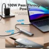 ventium-hub-6in1-4 Vention USB C HUB Type C to HDMI 4K60Hz RJ45 PD 100W Adapter For PC MacBook iPad Samsung