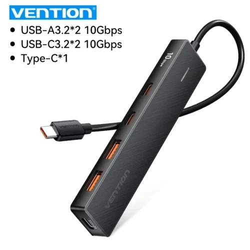ventiumchub Vention USB 3.2 Gen2 HUB 5 Ports Splitter 10Gbps USB A Type C HUB Multiport Adapter for MacBook iPad Laptop Expansion PC Desktop