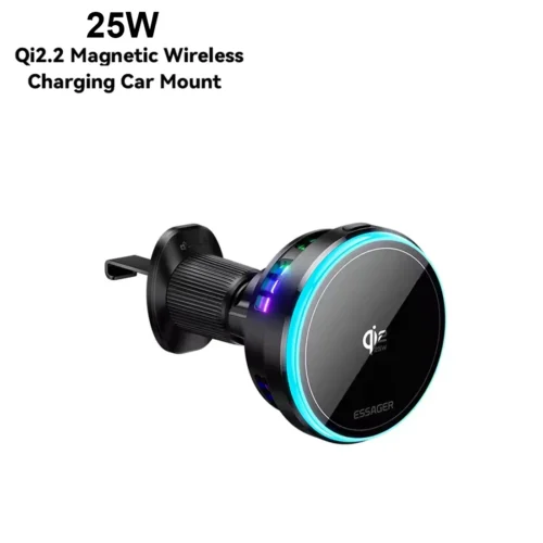 essagerqi2carmount25w Essager Phone Holder Magnetic Wireless charger Qi2.2 25W for Car Air Vent Outlet