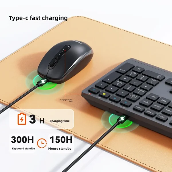 mouse-kbd-2 NexusClick Dual-mode Wireless 2.4Ghz and Bluetooth Combo Keyboard Mouse Set Rechargeable - Black