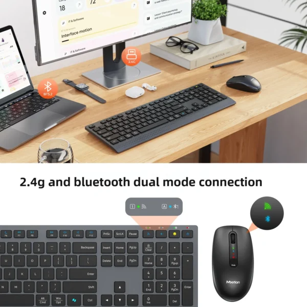 mouse-kbd-3 NexusClick Dual-mode Wireless 2.4Ghz and Bluetooth Combo Keyboard Mouse Set Rechargeable - Black