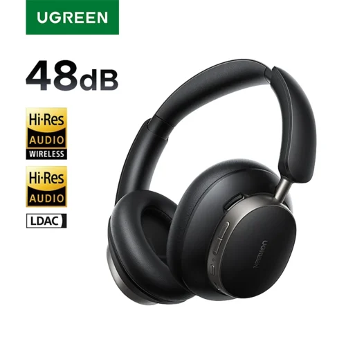 UGREEN Studio Pro 48dB ANC Wireless Bluetooth 6.0 Headphones Active Noise Cancellation Hi-Res LDAC 120h - Black