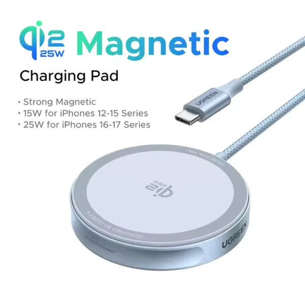 ugreenqi2-25w-1 UGREEN Magflow Qi2 25W MagSafe Wireless Charger iPhone AirPods
