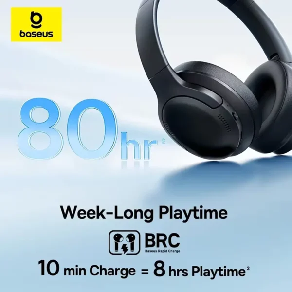 baseus-headset-enc-2 Baseus ENC Wireless Headphones Bluetooth 6.0 Clear Call Headsets Super Bass - Black