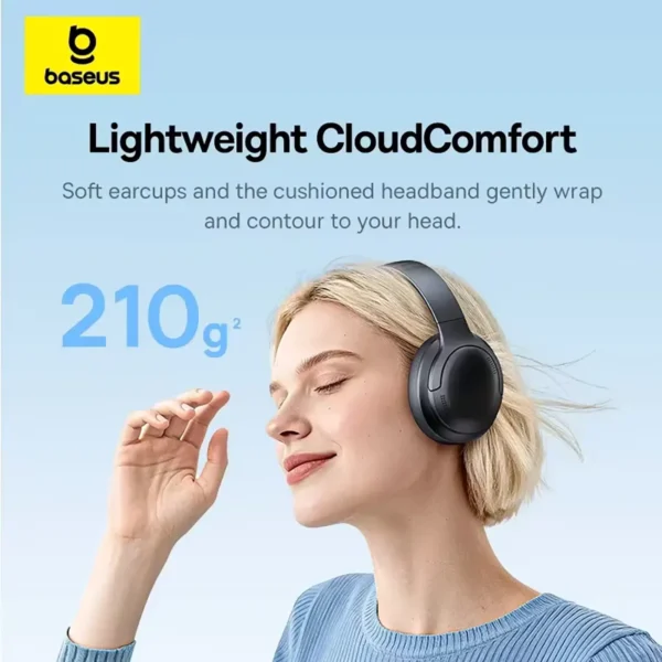 baseus-headset-enc-6 Baseus ENC Wireless Headphones Bluetooth 6.0 Clear Call Headsets Super Bass - Black