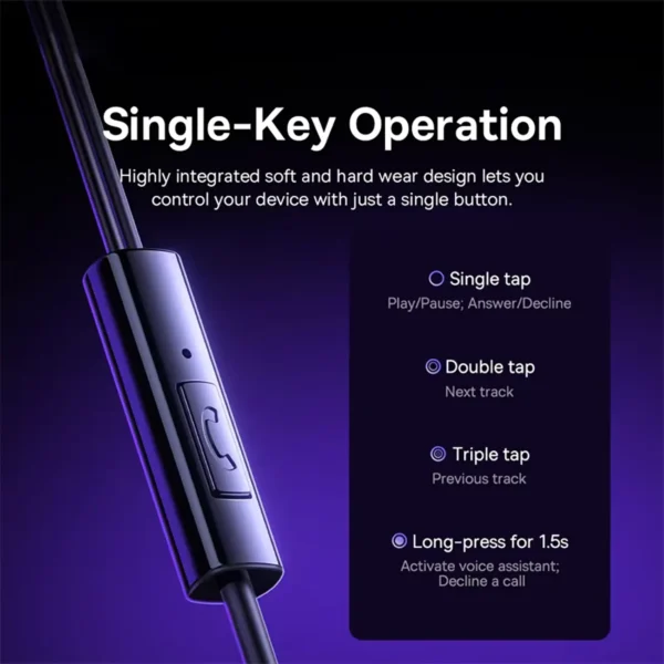 baseus-wired-earphones-5 Baseus Encok CZ11/HZ11 Wired Earphones Type-C/3.5mm Jack Wired Headphones With Mic - Black