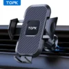 TOPK Car Universal Phone Holder Mount Auto Locking with Hook Clip - Black